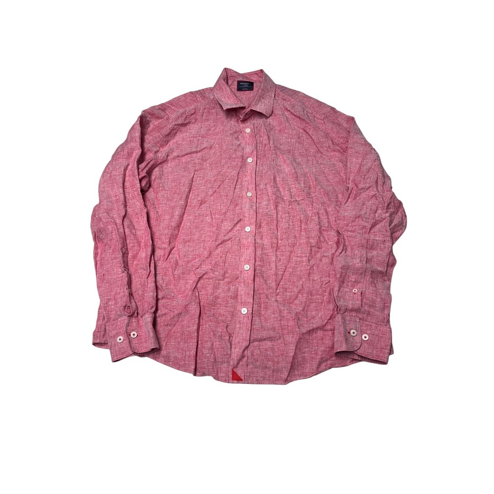 UNTUCKit Red Linen Shirt Mens XL Regular Fit Wrinkle Resistant Button Down
